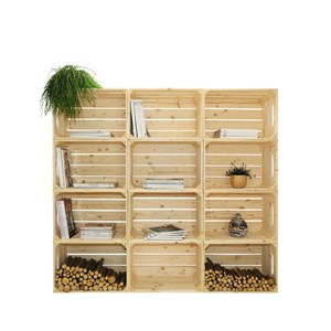 Bibliothèque en bois naturel