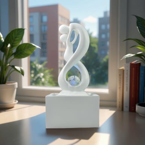 Zen Light - Fontaine d'intérieur moderne amor blanc