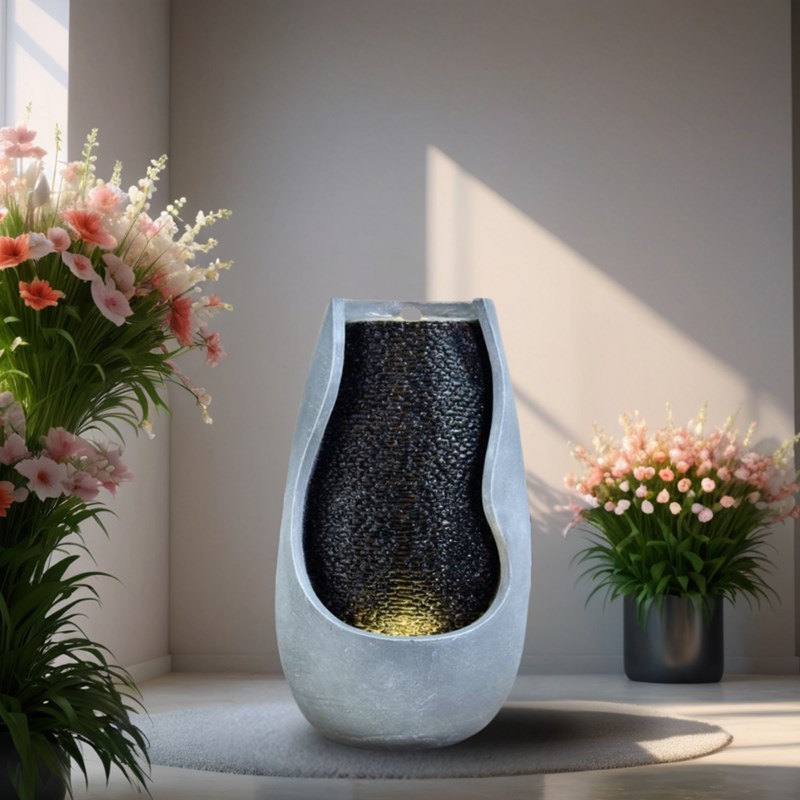 Zen Light - Grande fontaine mur d'eau moderne molly