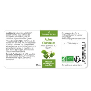 Aulne glutineux bio - 15ml (alnus glutinosa) – macérat concentré de bourgeons fr 15