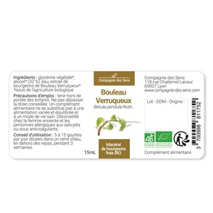 Bouleau verruqueux bio - 30ml (betula pendula) – macérat concentré de bourgeons 30