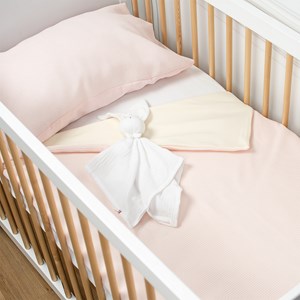 Couverture été coton nid d'abeille rose