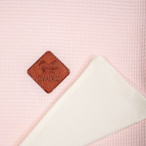 Couverture été coton nid d'abeille rose