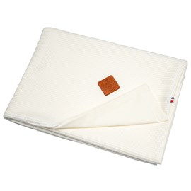 Couverture été coton nid d'abeille écru