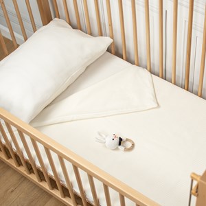 Couverture été coton nid d'abeille écru