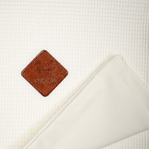 Couverture été coton nid d'abeille écru