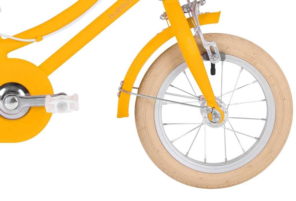 Vélo jaune pour enfant 4 à 6 ans Gingersnap de Bobbin 12 pouces