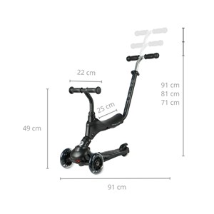 Trottinette qplay sema pro 3-en-1 noir