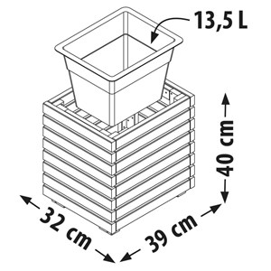 Jardinière en bois traité horizon