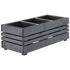 Jardinière en bois lasuré 3 bacs geteborg