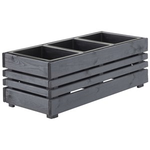 Jardinière en bois lasuré 3 bacs geteborg