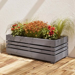 Jardinière en bois lasuré 3 bacs geteborg