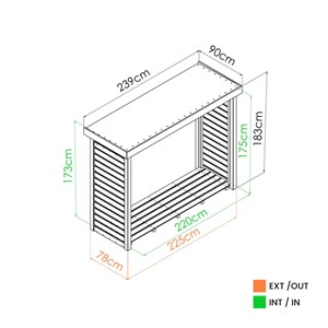 Abri-bûches en bois dallas