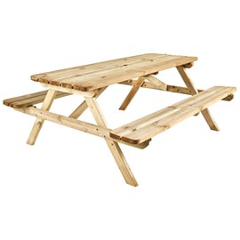 Table de pique-nique en bois romane