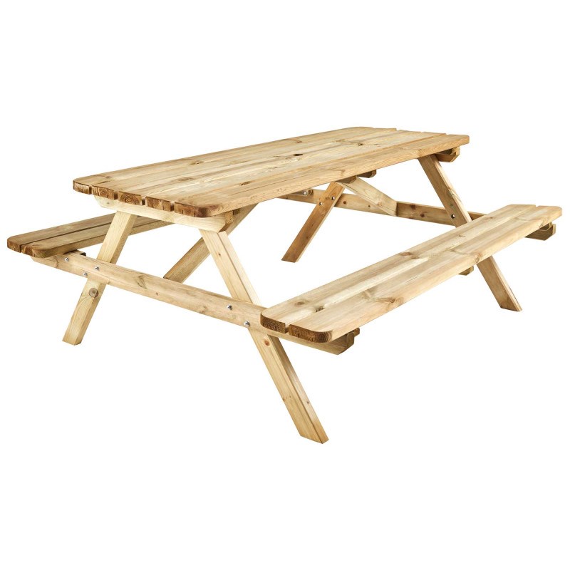 Table de pique-nique en bois romane