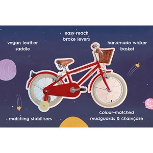 Vélo enfant 4-6 ans moonbug 16 pouces Rouge