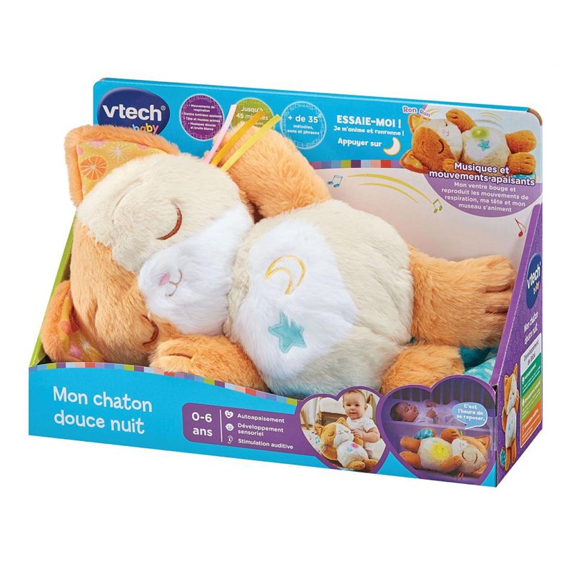 Peluche mon chaton douce nuit