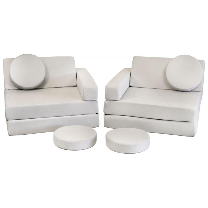 Velinda - Canapé junior en mousse gris