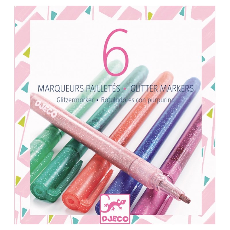 6 marqueurs pailletes sweet