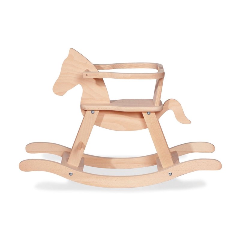 Cheval à bascule en bois nature