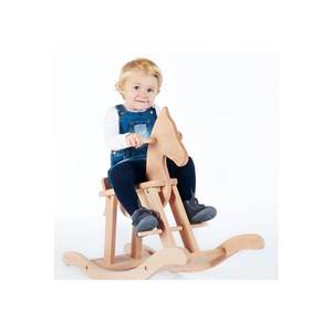 Cheval à bascule en bois nature