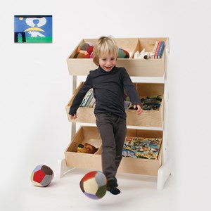 Meuble de rangement toy store en bouleau