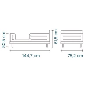 Lit enfant design classic - noyer 140x70