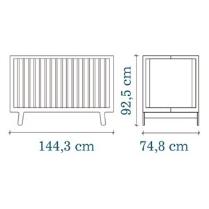 Lit bébé évolutif sparrow noyer - 70x140
