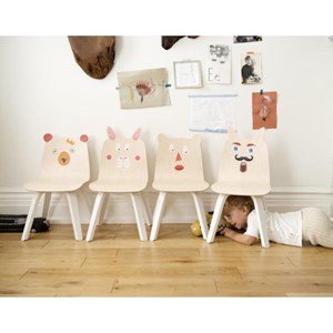 Lot de 2 chaises enfant à oreilles 'lapi