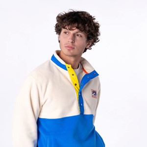Sweat polaire blanc et bleu S