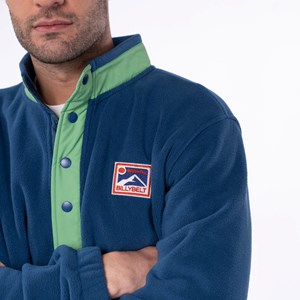 Sweat polaire marine et vert XL