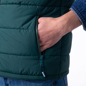 Veste bimatière sans manches vert S