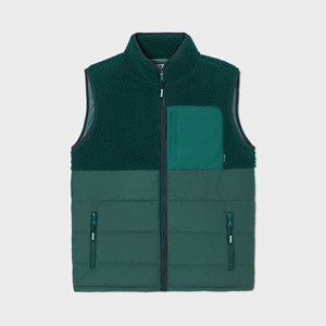 Veste bimatière sans manches vert S