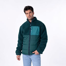 Veste bimatière vert