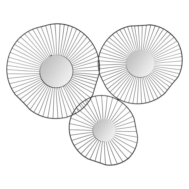 Atmosphera, créateur d’intérieur - Décoration murale métal 3 miroirs noir