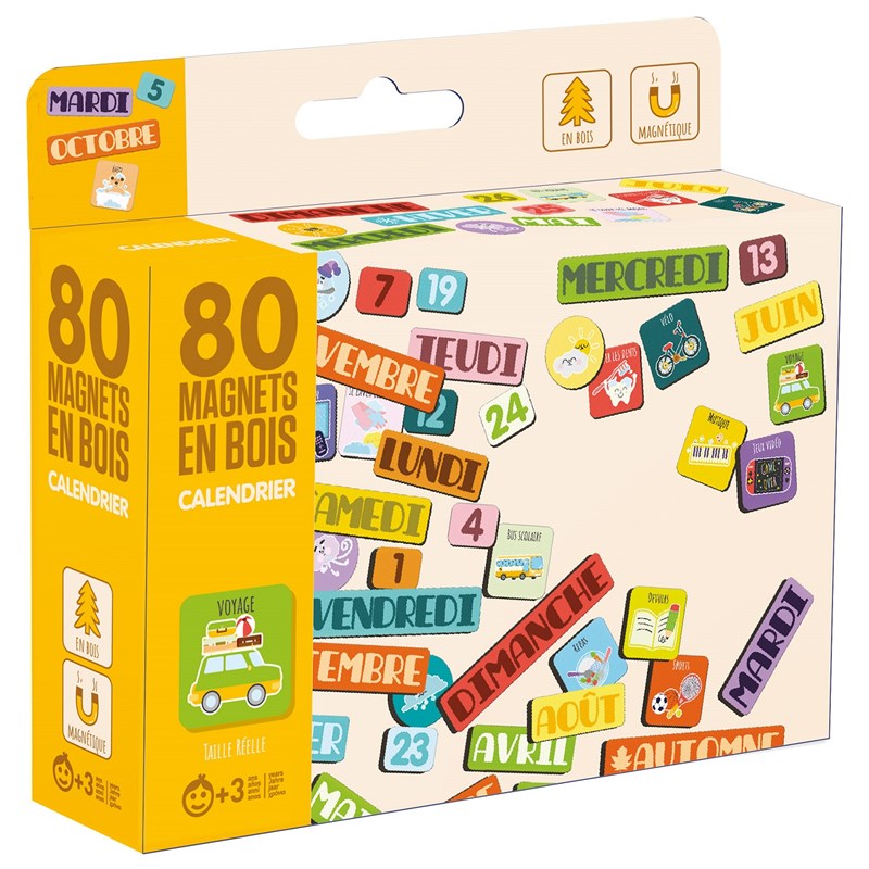 Magnets en bois calendrier