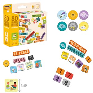 Magnets en bois calendrier