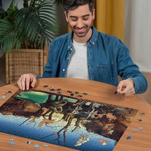 Puzzle cygnes se reflétant en éléphan