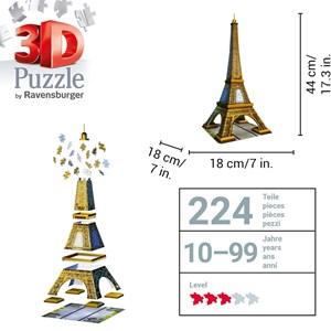 Puzzle 3d tour eiffel 216 pcs