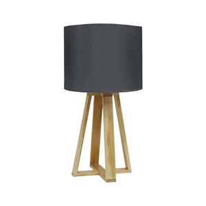 Lampe scandinave pied bois anthracite