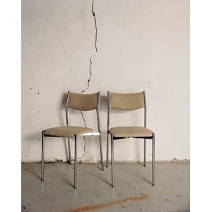 Paire de chaises chromées n°500