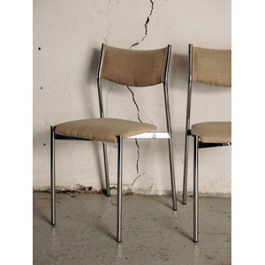 Paire de chaises chromées n°500