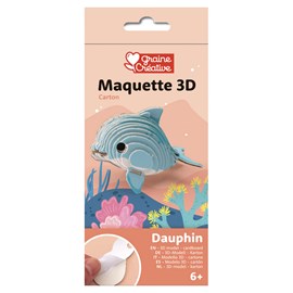 Maquette adhesive carton 3d - dauphin