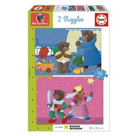 Puzzle 2x48 pcs petit ours brun