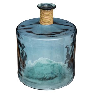Vase épaule en verre recyclé bleu