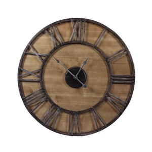 Grande horloge ancienne fer forgé marron