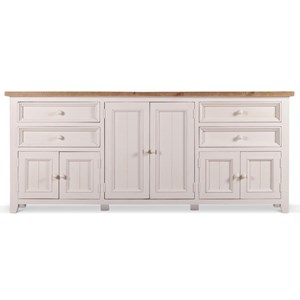 Bahut 4 tiroirs bois blanc - bréanna