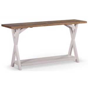 Console bois blanc césuré 150x40x74.5cm