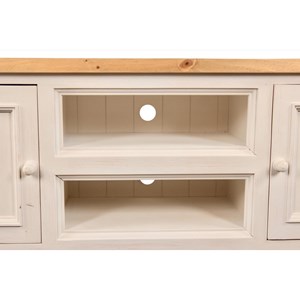 Meuble tv bas rangement bois blanc -