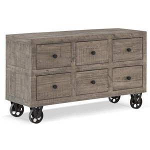 Commode roues bois marron - sidéline